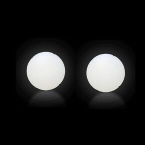 OUTOSS-LED Pallino for Light Up Bocce Ball Game,Size-50mm (2In.),Including Measuring Tape and Storage Bag,White-2 Packs