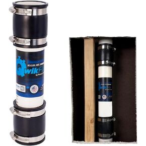 Fernco QwikFix Broken Pipe 2" Coupling Repair Kit for Plastic, Cast Iron and Steel Pipes in Black