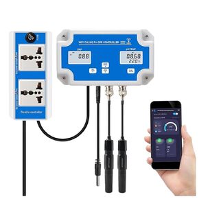 WiFi pH ORP Controller for Real-Time Monitoring Dosing Tuya App, iOS & Android, 24/7 Surveillance for Swimming Pools, Aquaculture, and Fishponds Remote Online Monitoring