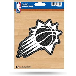 Rico Industries NBA Phoenix Suns Carbon Fiber Design Die Cut Vinyl Decal, Black