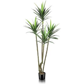 Artificial Agave Tree 6ft - Faux Dracaena Plant Indoor Fake Tropical Yucca Tree in Plastic Pot Tropical Floor Plants for Home House Office Decor Indoor