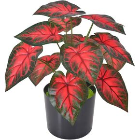 Fake Plants Artificial Plants Indoor, 23.6 Inch Faux Plant with Colorful Leaves,Artificial Croton Palm Tree for Office Home Decor(2Ft-2Packs)