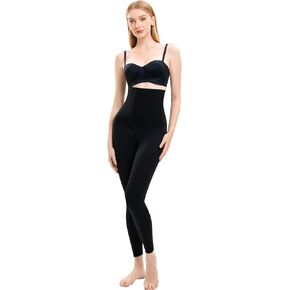 ATTLADY High Waisted Tummy Control Waist Compression Shapewear Yoga Leggings for Women