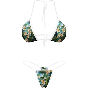 Women Bikini Clear Straps High Rise Thongs Swimsuit Two Piece Sets Sexy String Bathing Suits Triangle Swimwear