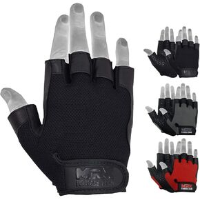 Weightlifting Gloves Leather Palm Grip Half Finger Body Building Gym Glove for Exercise Training Fitness Workout Men Women Lifts Made Spandex Materials, Including Genuine Amara Leather