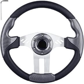 Golf Cart Steering Wheel or Adapter for EZGO TXT/RXV, Club Car DS/Precedent/Tempo, Yamaha G29/Drive/Drive 2, and more Golf Cart Models Black (Required Adapter Not Included)