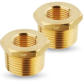 brass 1" Male NPT to 1/2" Female NPT Adapter Reducer Hex Bushing (pack of 2)