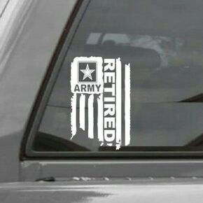 Edward & Co Distressed United States Army Flag Retired Vinyl Decal Sticker United States Army Military for Car Truck Window Laptop Bumper US Flag