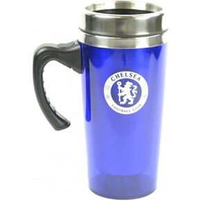 Chelsea FC Official Soccer Travel Mug (One Size) (Blue/Silver)