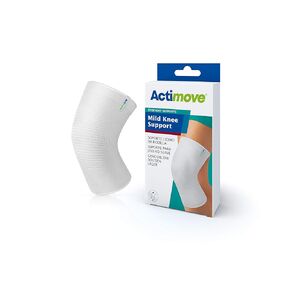 Actimove Everyday Supports Mild Knee Support - Mild Support, Lightweight, Easy to Apply for Slightly Swollen and Aching Knees – White, Medium