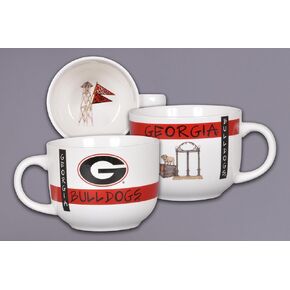 Magnolia Lane University of Georgia Oversized Ceramic Mug Ideal for Soup, Cappuccino, Coffee, and Desserts- Gift for Students, Alumni, and Everyday Fans- Show Your SEC NCAA School Spirit