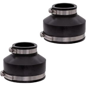 Fernco 1056-42 4-in. x 2-in. Flexible PVC Pipe Coupling for Cast Iron and Plastic Plumbing Connections, 2-Pack