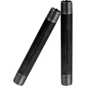 Everflow NPBL3470-2 Steel Nipple Pipe, Threaded Fitting Schedule 40, 3/4 In. x 7 In., Black (Pack Of 2)