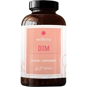 Wellena DIM Supplement 100mg - All Natural Diindolylmethane, Estro Support, Maximum Absorption, Menopause Support, 60-Day Supply of Non GMO Softgels That are Gluten Free, Dairy Free, Soy Free