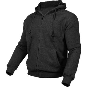 سترة رجالي بغطاء للرأس من الصوف بسحاب كامل ووزن متوسط ​​وأكمام طويلة برباط للتمرين في صالة الألعاب الرياضية مع جيوب in Kuwait