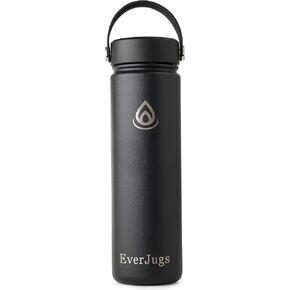Water Bottle - 32 Oz, Wide Mouth, Premium Stainless Steel Bottle with Grip Cap, Double Walled Vacuum Insulated, Thermo Mug, Metal Flask, Leak Proof, Eco-Friendly