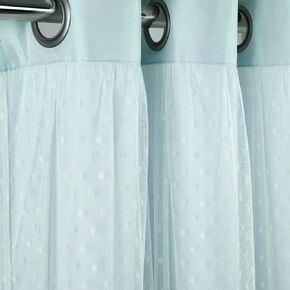 Lush Decor Cottage Polka Dot Sheer Window Curtain Panel Including Tieback (Single Panel), 38" W x 84" L, Neutral