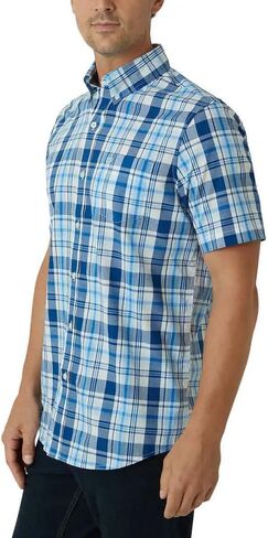 قميص منسوج بأكمام قصيرة للرجال من Chaps (الولايات المتحدة، ألفا، كبير، عادي، عادي، أبيض) in Kuwait