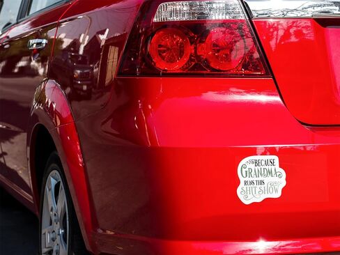 2 Pack Because Grandma Runs This Sh%T Show Funny 4.0 in Decal Woman - Sticker Graphic - Auto, Wall, Laptop, Cell, Truck Sticker for Windows, Cars, Trucks |PS842| in Saudi Arabia