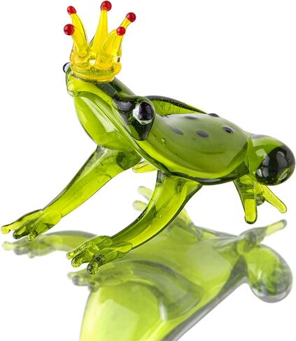 kanpura 2.2 * 1.9in Hand Blown Frog Figurine,Art Glass Miniature Animals,Glass Frog Ornament Collectible Gift in Saudi Arabia