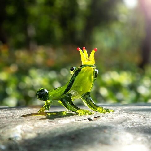 kanpura 2.2 * 1.9in Hand Blown Frog Figurine,Art Glass Miniature Animals,Glass Frog Ornament Collectible Gift in Saudi Arabia