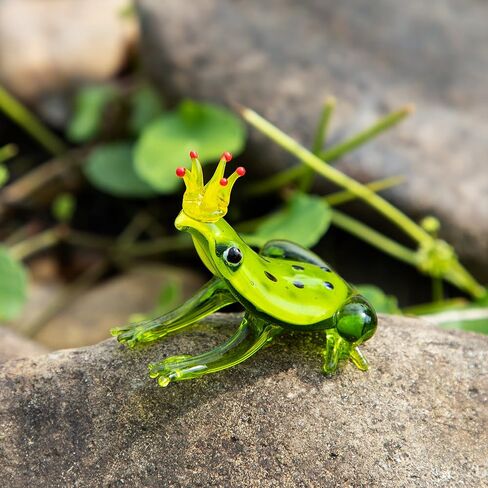 kanpura 2.2 * 1.9in Hand Blown Frog Figurine,Art Glass Miniature Animals,Glass Frog Ornament Collectible Gift in Saudi Arabia