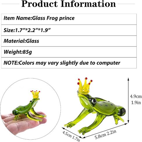 kanpura 2.2 * 1.9in Hand Blown Frog Figurine,Art Glass Miniature Animals,Glass Frog Ornament Collectible Gift in Saudi Arabia
