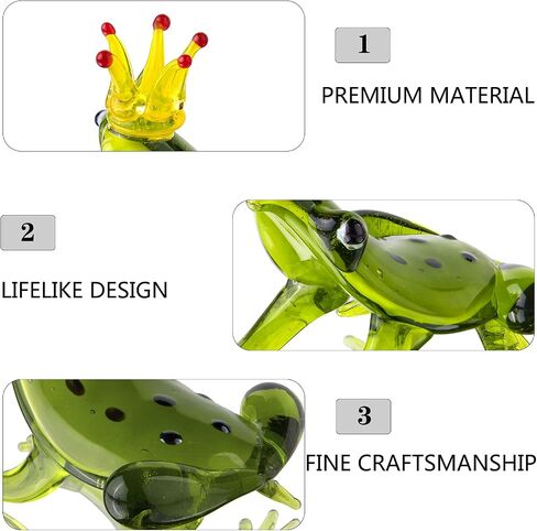 kanpura 2.2 * 1.9in Hand Blown Frog Figurine,Art Glass Miniature Animals,Glass Frog Ornament Collectible Gift in Saudi Arabia