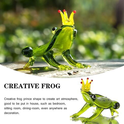 kanpura 2.2 * 1.9in Hand Blown Frog Figurine,Art Glass Miniature Animals,Glass Frog Ornament Collectible Gift in Saudi Arabia