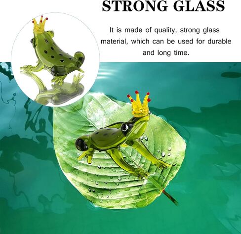 kanpura 2.2 * 1.9in Hand Blown Frog Figurine,Art Glass Miniature Animals,Glass Frog Ornament Collectible Gift in Saudi Arabia
