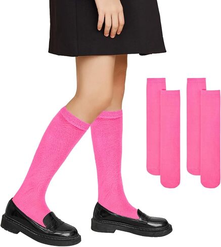 Zando Youth Soccer Socks School Knee High Tube Sport Socks Softball Baseball Socks for Kids Girls Boys 2 Pairs in Saudi Arabia