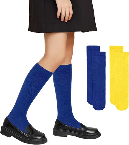 Zando Youth Soccer Socks School Knee High Tube Sport Socks Softball Baseball Socks for Kids Girls Boys 2 Pairs in Saudi Arabia