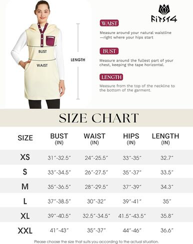 FitsT4 سترة رياضية نسائية من الصوف سترة بدون أكمام سترة سترة بأزرار حتى فستان حراري مع جيوب in Kuwait