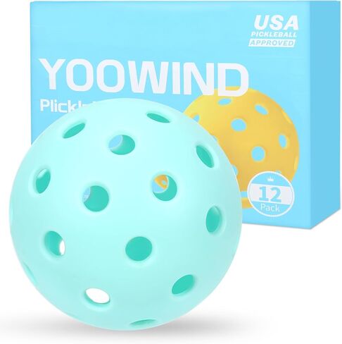 Pickleball Balls, 4/12 Pack 40 Holes Outdoor Pickleball Balls, Perfectly Balanced, High Elasticity and Durable Pickleballs for Beginners and Professional in Saudi Arabia