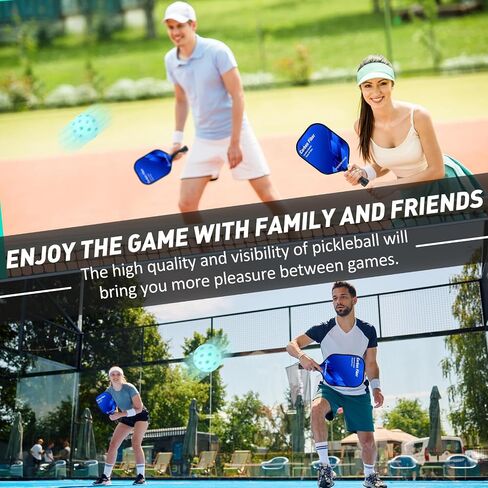 Pickleball Balls, 4/12 Pack 40 Holes Outdoor Pickleball Balls, Perfectly Balanced, High Elasticity and Durable Pickleballs for Beginners and Professional in Saudi Arabia