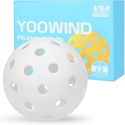 Pickleball Balls, 4/12 Pack 40 Holes Outdoor Pickleball Balls, Perfectly Balanced, High Elasticity and Durable Pickleballs for Beginners and Professional in Saudi Arabia