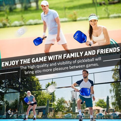 Pickleball Balls, 4/12 Pack 40 Holes Outdoor Pickleball Balls, Perfectly Balanced, High Elasticity and Durable Pickleballs for Beginners and Professional in Saudi Arabia