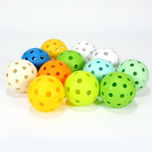 Pickleball Balls, 4/12 Pack 40 Holes Outdoor Pickleball Balls, Perfectly Balanced, High Elasticity and Durable Pickleballs for Beginners and Professional in Saudi Arabia