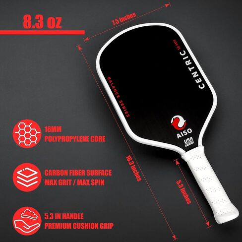 Aiso Centric 16MM | Thermoformed T700 Carbon Fiber Paddle with Foam Injection | 5.3'' Elongated Handle in Saudi Arabia