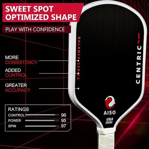 Aiso Centric 16MM | Thermoformed T700 Carbon Fiber Paddle with Foam Injection | 5.3'' Elongated Handle in Saudi Arabia