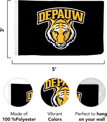 Desert Cactus DePauw University Flag Tigers Flag Banners 100% Polyester Indoor Outdoor 3x5 feet Flags (Style 1) in Saudi Arabia