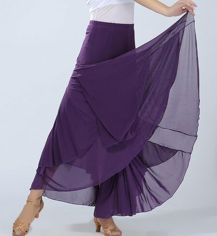 Waltz Dancing and Ballroom Dance Long Swing Skirt Elastic Net Yarn in Kuwait