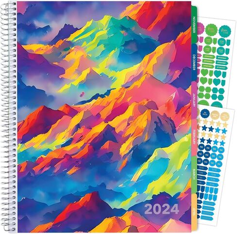 Laminated Essential Monthly & Weekly Fashion Planner 8.5" x 11" AY 2024-2025 (Blue White Marble) in Saudi Arabia