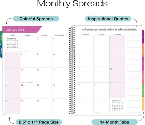 Laminated Essential Monthly & Weekly Fashion Planner 8.5" x 11" AY 2024-2025 (Blue White Marble) in Saudi Arabia
