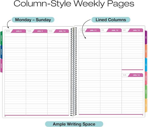 Laminated Essential Monthly & Weekly Fashion Planner 8.5" x 11" AY 2024-2025 (Blue White Marble) in Saudi Arabia