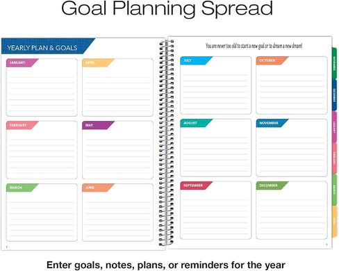 Laminated Essential Monthly & Weekly Fashion Planner 8.5" x 11" AY 2024-2025 (Blue White Marble) in Saudi Arabia