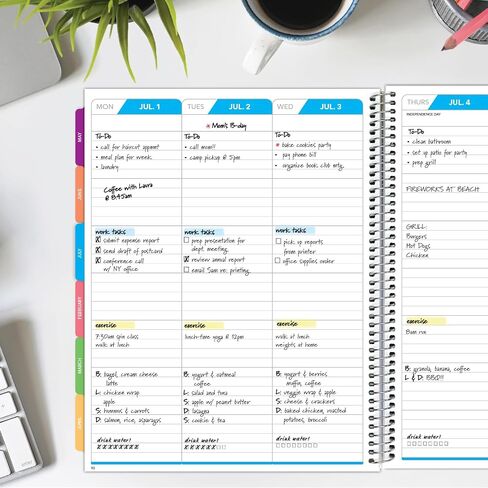 Laminated Essential Monthly & Weekly Fashion Planner 8.5" x 11" AY 2024-2025 (Blue White Marble) in Saudi Arabia