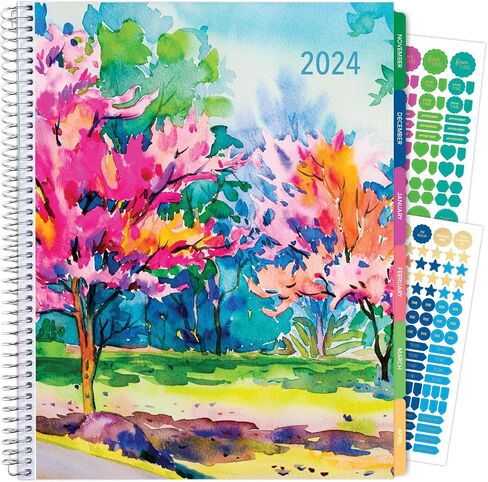 Laminated Essential Monthly & Weekly Fashion Planner 8.5" x 11" AY 2024-2025 (Blue White Marble) in Saudi Arabia