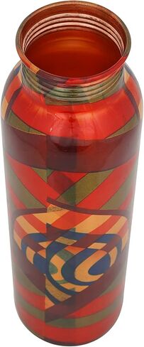 زجاجة مياه نحاسية من كرافت تريد، سعة 32 أونصة، وعاء نحاسي نقي أيورفيدي كبير جدًا للشرب - زجاجة مياه مضادة للتسرب أقل من الأيورفيدا الهندية ذات الفوائد الصحية للمكتب والفندق وصالة الألعاب الرياضية in Kuwait