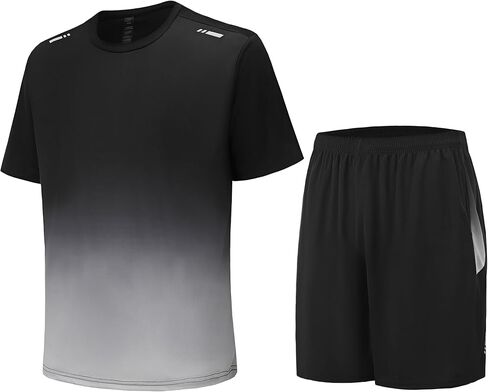 DaniChins Men's Loose Athletic Short-Sleeve Shirt and Active Mesh Shorts Set in Saudi Arabia